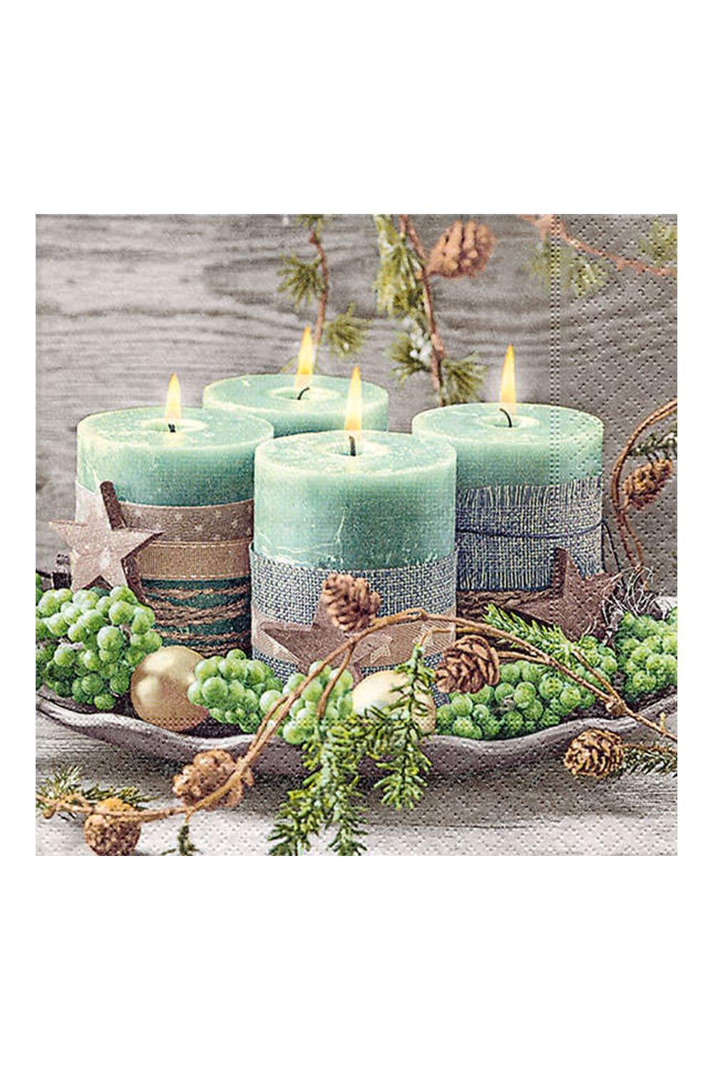 Diese schoenen Adventskerzen Servietten machen das Weihnachtsfest zu einem unvergesslichen Moment. Diese Weihnachtsservietten mit weihnachtlichem Motiv, sind biologisch abbaubar und umweltfreundlich. Auch perfekt fuer eine weihnachtliche Dekoration oder als kleines Mitbringsel.