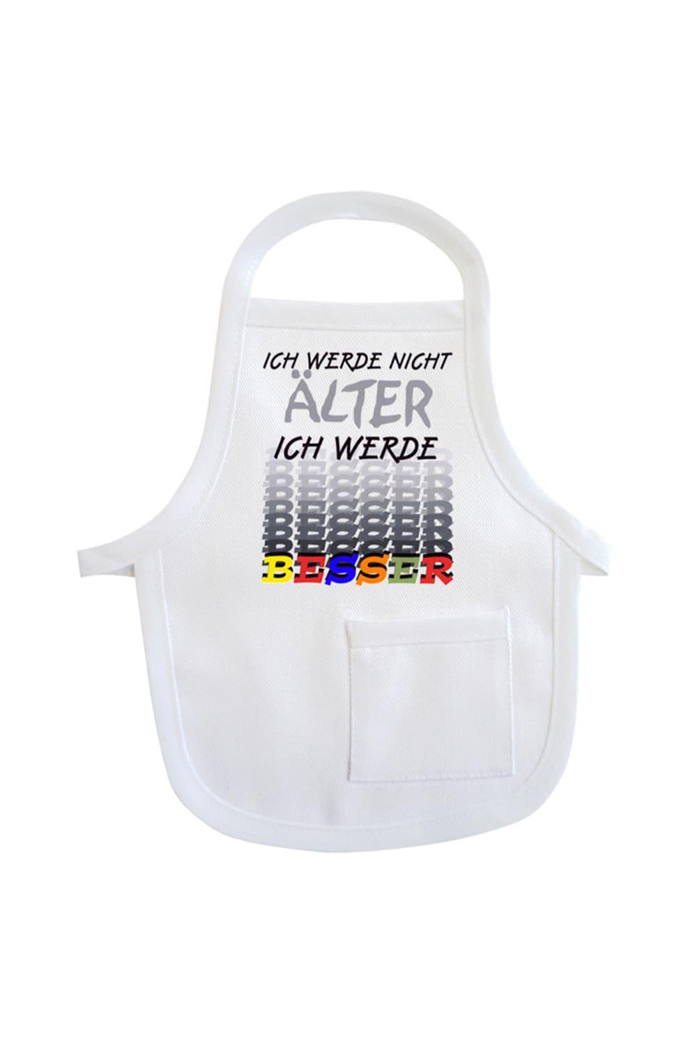 Die Geburtstag Mini-Schuerze ist ein lustiges Accessoire fuer Geschenke und Flaschen. Einfach die Mini Schuerze um eine Flasche oder um ein Geschenk haengen und fertig ist die originelle Geschenkverpackung. Die Mini Schuerze mit dem Spruch: Ich werde nicht aelter, ich werde besser. Eine lustige Flaschenschuerze zum Geburi.