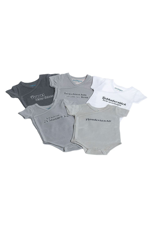 5 Babybodies. Die Sprueche auf jedem Babybody ist identisch wie auf dem Bild. Ein perfektes Geschenk zur Geburt!