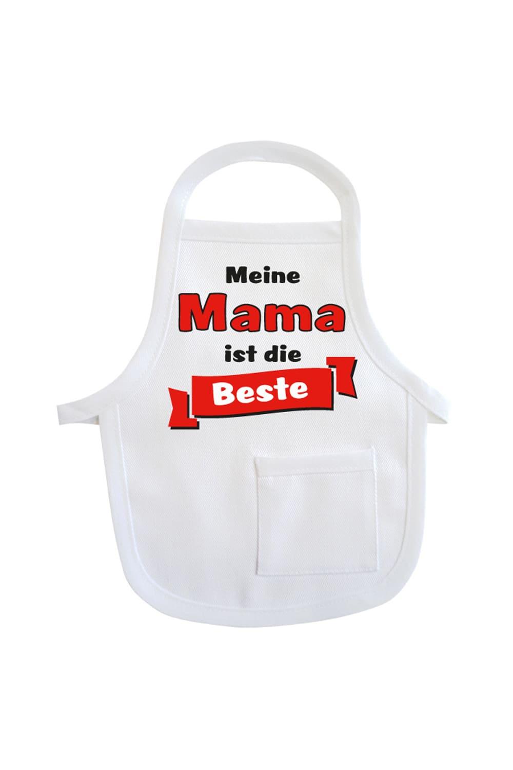 Die Mini-Schuerze ist ein kreatives Accessoire fuer Geschenke und Flaschen. Einfach die Mini-Schuerze um eine Flasche oder Geschenk haengen und fertig ist die Geschenkverpackung. Die Mini Schuerze mit dem Spruch: Meine Mama ist die Beste. Die Flaschenschuerze zum Geburtstag, zum Muttertag, zum Valentinstag usw.