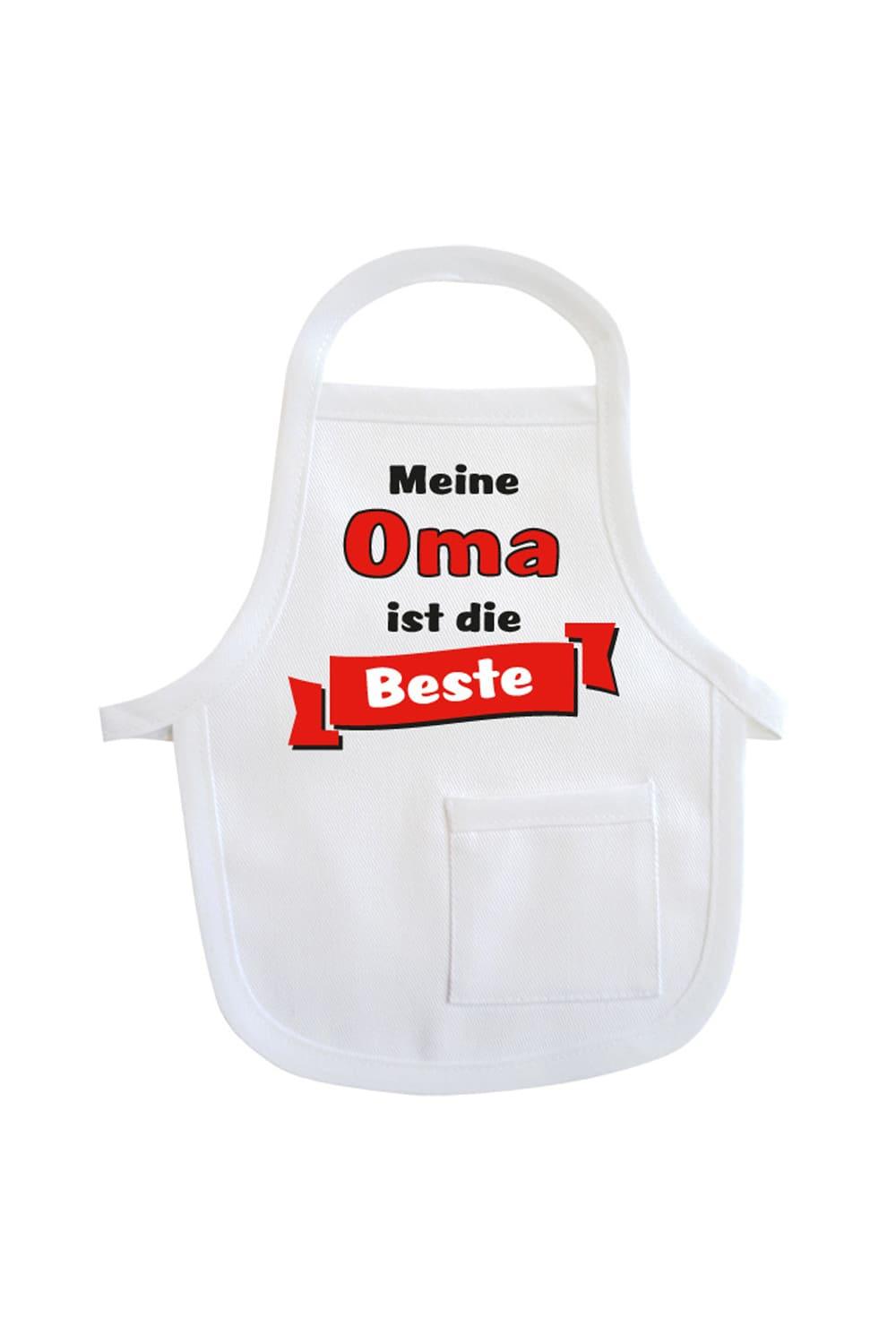 Die Mini-Schuerze ist ein kreatives Accessoire fuer Geschenke und Flaschen. Einfach die Mini-Schuerze um eine Flasche oder Geschenk haengen und fertig ist die Geschenkverpackung. Die Mini-Schuerze mit dem Spruch: Meine Oma ist die Beste. Die Flaschenschuerze zum Geburtstag, zu Weihnachten, zum Valentinstag usw.