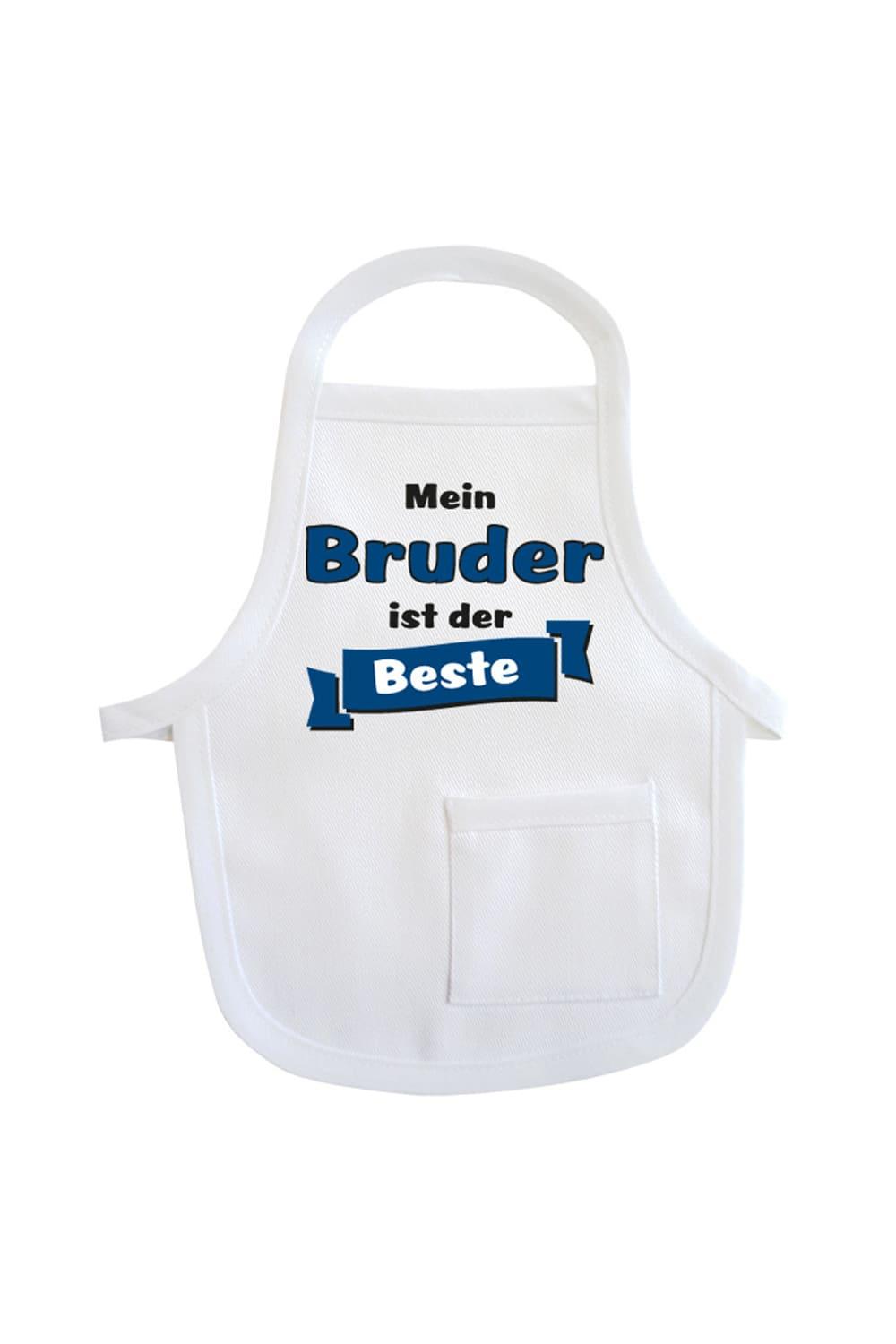 Die Mini-Schuerze ist ein kreatives Accessoire fuer Geschenke und Flaschen. Einfach die Mini-Schuerze um eine Flasche oder Geschenk haengen und fertig ist die Geschenkverpackung. Die Mini Schuerze mit dem Spruch: Mein Bruder ist der Beste. Die Flaschenschuerze zum Geburtstag, zu Weihnachten, zum Valentinstag usw.