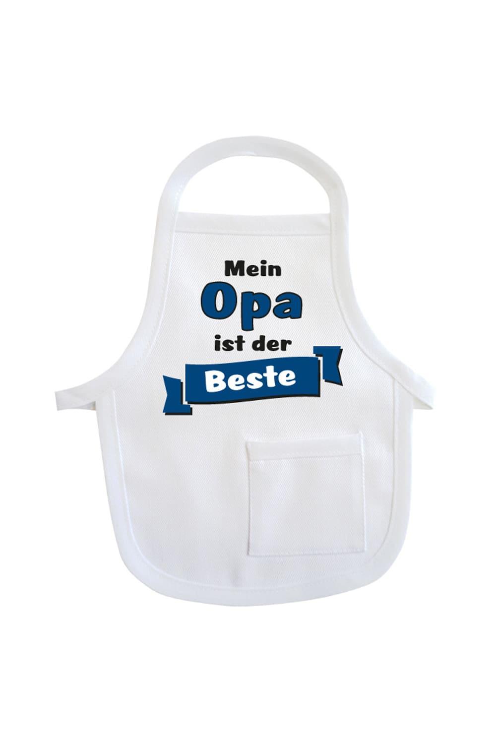 Die Mini-Schuerze ist ein kreatives Accessoire fuer Geschenke und Flaschen. Einfach die Mini-Schuerze um eine Flasche oder Geschenk haengen und fertig ist die Geschenkverpackung. Die Mini Schuerze mit dem Spruch: Mein Opa ist der Beste. Die Flaschenschuerze zum Geburtstag, zu Weihnachten, zum Valentinstag usw.