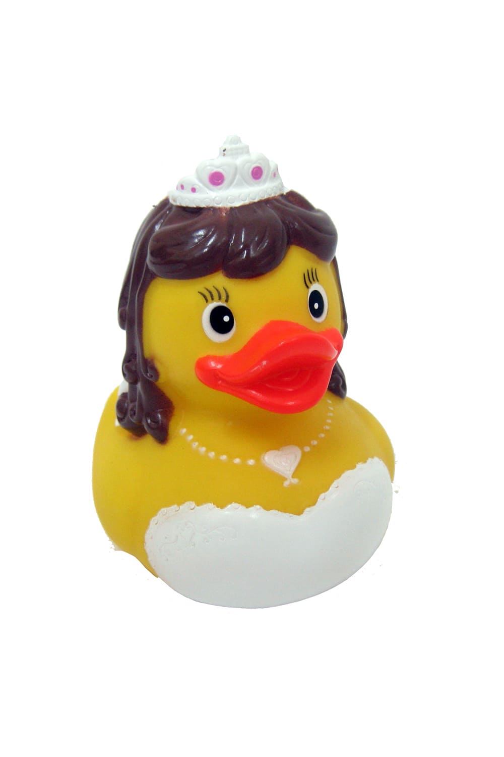 Diese Braut Badeente traegt ein weisses Kleid. Die huebsche Badeente hat eine Standartgroesse von 8 cm. Ein witziges Geschenk zur Hochzeit!