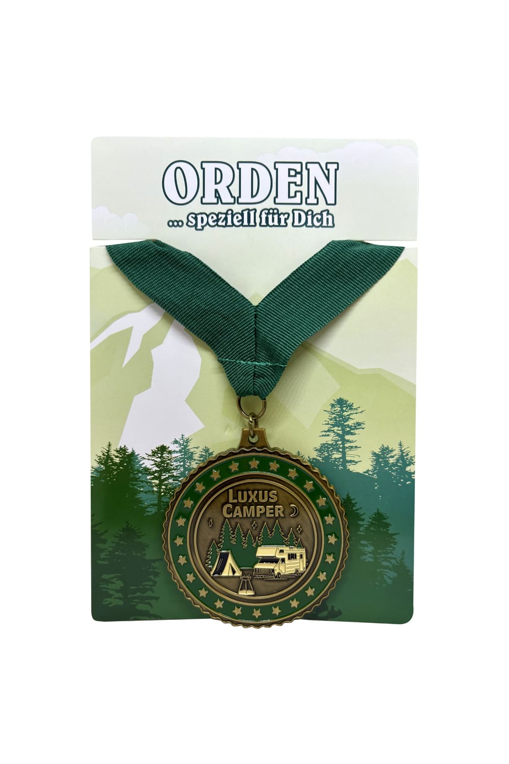Eine tolle Auszeichnung fuer jeden Camper! Die Camping Orden Medaille ist ein perfektes Mitbringsel.