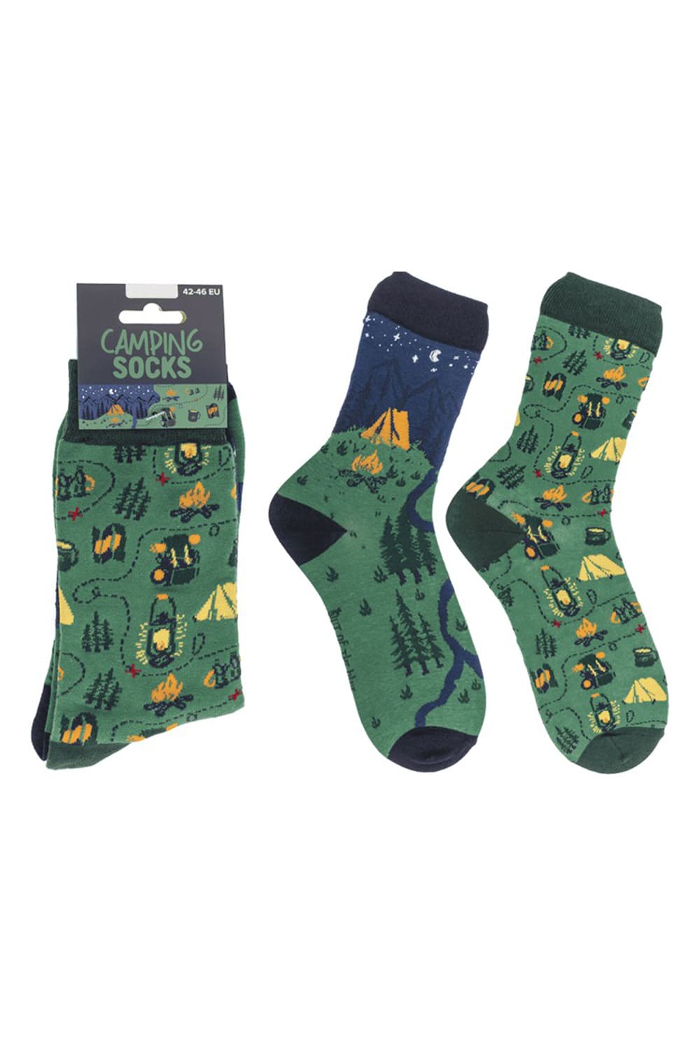 Camping Spasssocken. Motivsocken fuer Camper!