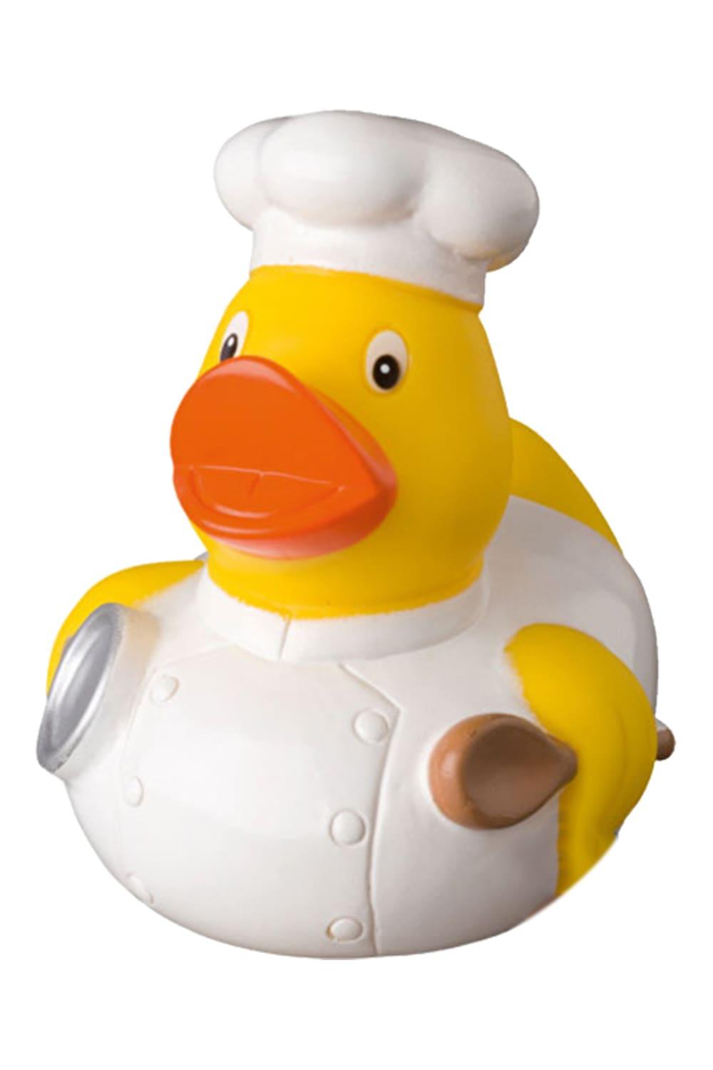 Diese Badeente traegt ihr Entenkleid im Chefkoch Style. Die witzige Badeente hat eine Standartgroesse von 8 cm. Perfektes Geschenk fuer Koeche.