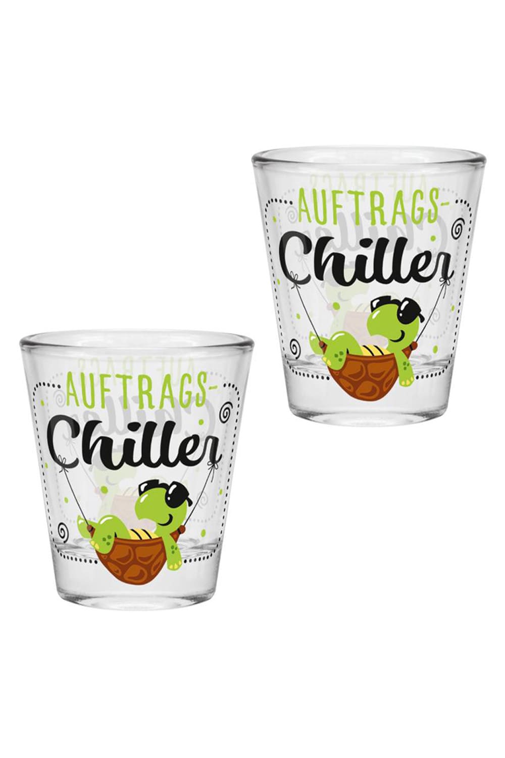 Schnapsglas mit dem Spruch: Auftrags Chiller! Ein witziges Geschenk fuer alle Schnaps-Liebhaber!!! Dieses kleine Glas fuer Schnaps, passt zu jedem Anlass!
