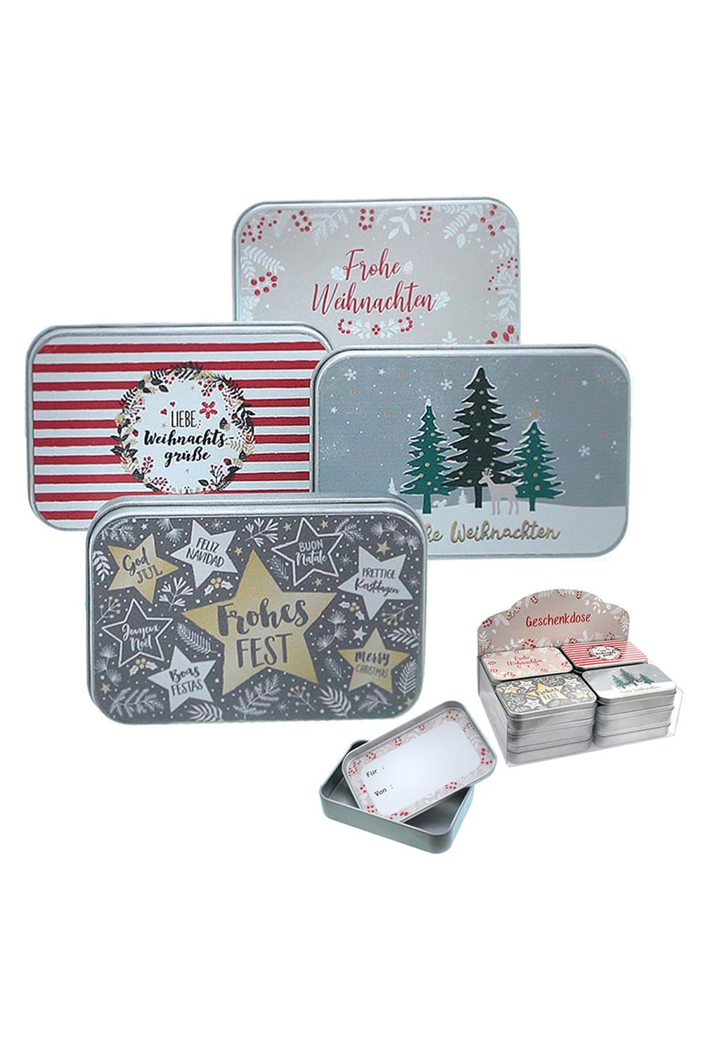 Eine perfekte Geschenkidee um ein Geldgeschenk oder Gutscheingeschenk, kreativ zu verpacken. Die herzige Gutscheindose kann beliebig gefuellt werden. Die Weihnachtsdose gibt es in vier diversen Motiven, die auswaehlbar sind. Ein originelles Gutschein & Geldgeschenk zu Weihnachten.