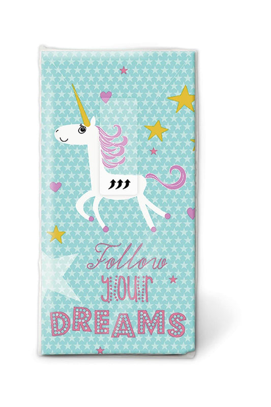 Diese witzigen Einhorn Dreams Taschentuecher sorgen bestimmt fuer viel Freude. Diese Nastuecher eignen sich auch als tolle Dekoration fuer das Bad oder fuer die Wohnung. Ein witziges Geschenk oder Mitbringsel fuer jeden Anlass. Die Taschentuecher kann man auch in ein Gutschein Geschenk verwandeln.
