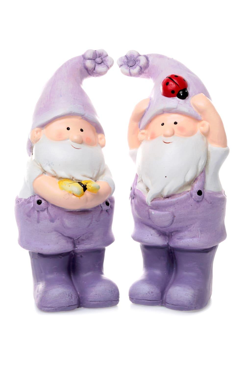 Die Gartenzwerge sind aus Keramik und gibts im 2er-Set. Zwerge Dekofiguren fuer den Garten, das Haus, Treppenhaus usw. Die Groesse ist ca. 7,5 x 6,5 x 15 cm.