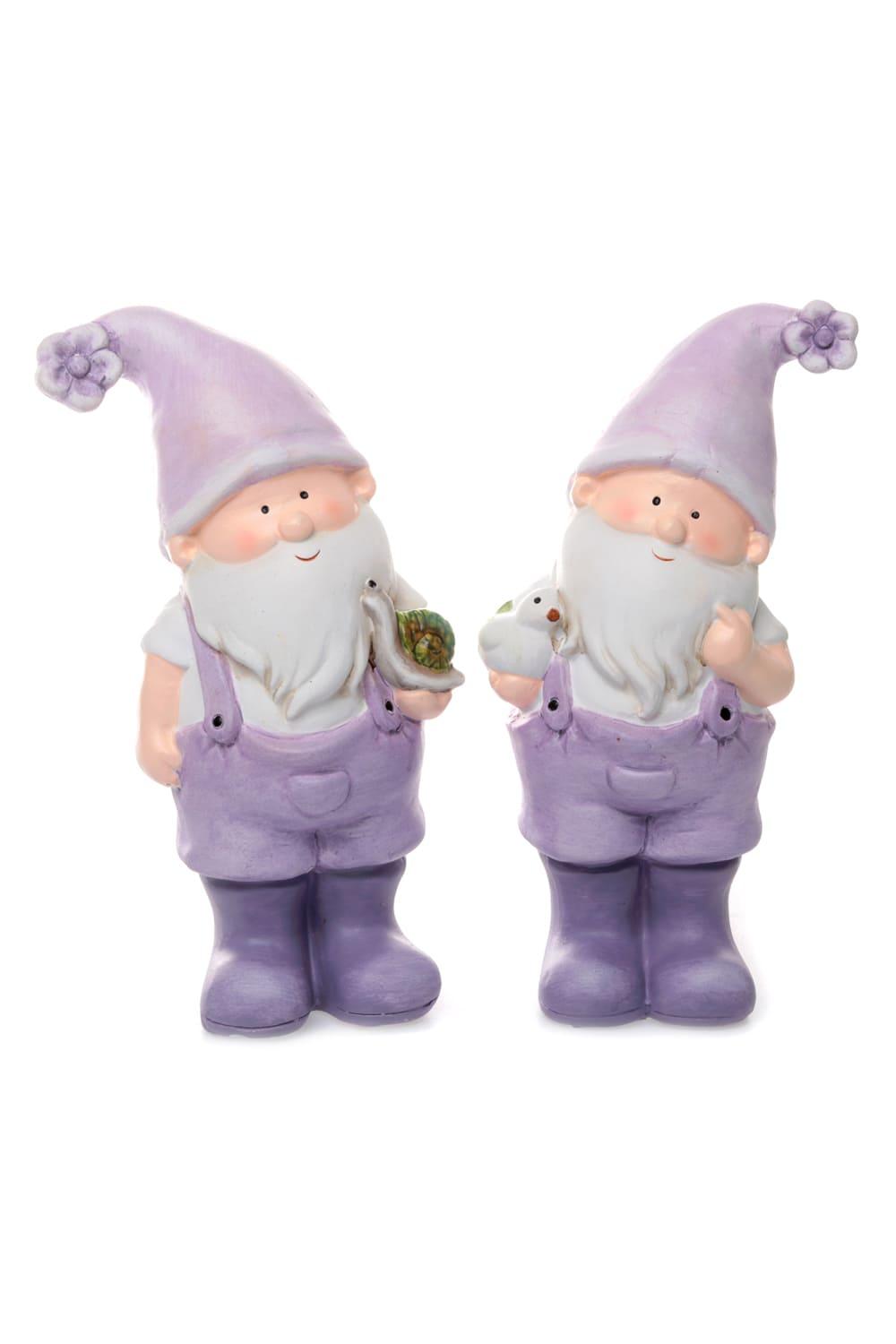 Diese suessen Gartenzwerge sind aus Keramik und gibts im 2er-Set. Zwerge Dekofiguren fuer den Garten, das Haus, Treppenhaus usw. Groesse ist ca. 11 x 7,5 x 20 cm.