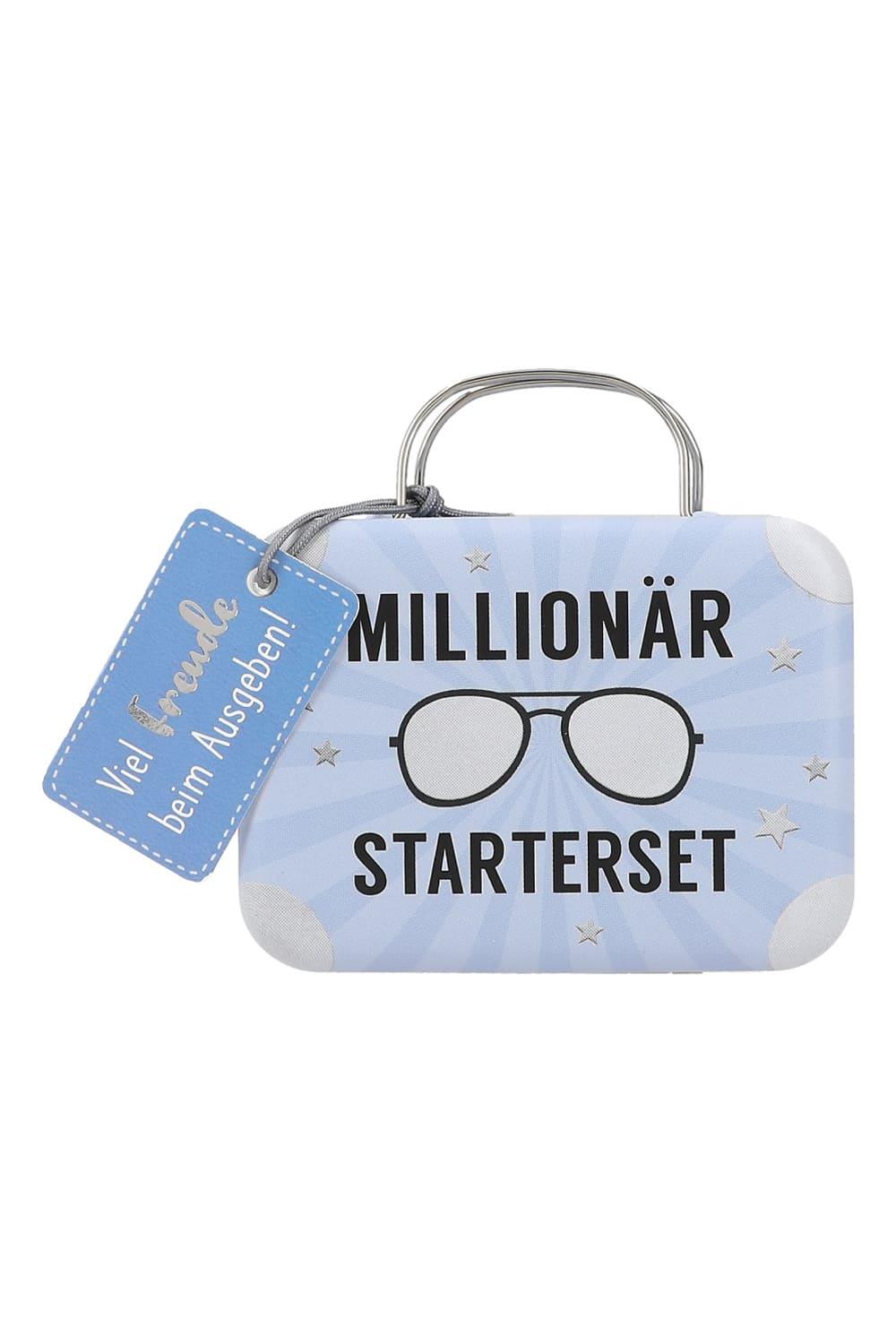 Geldkoffer Geldgeschenk mit Spruch: Millionaer Starterset.