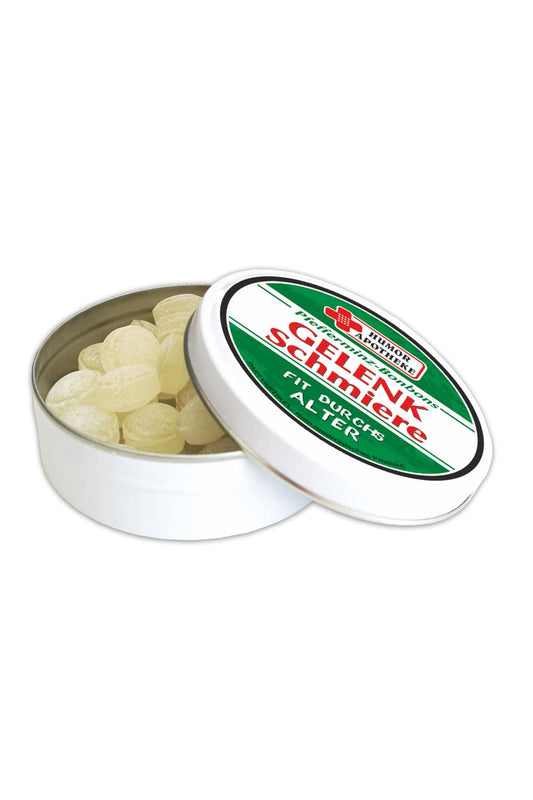 Japanische Minz-Bonbons in der Spruchdose: Gelenkschmiere. Fit durch's Alter!