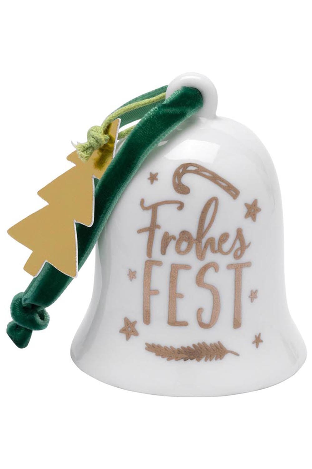 Dieses Weihnachtsgloeckchen ist ein huebsches Mitbringsel fuer die Weihnachtszeit. Auf dem Gloeckchen hat es ein goldigen Motivdruck und die Aufschrift: Frohes Fest. Ein herziges Weihnachtsgeschenk zum Aufhaengen. Kling Gloeckchen klingelingeling.....
