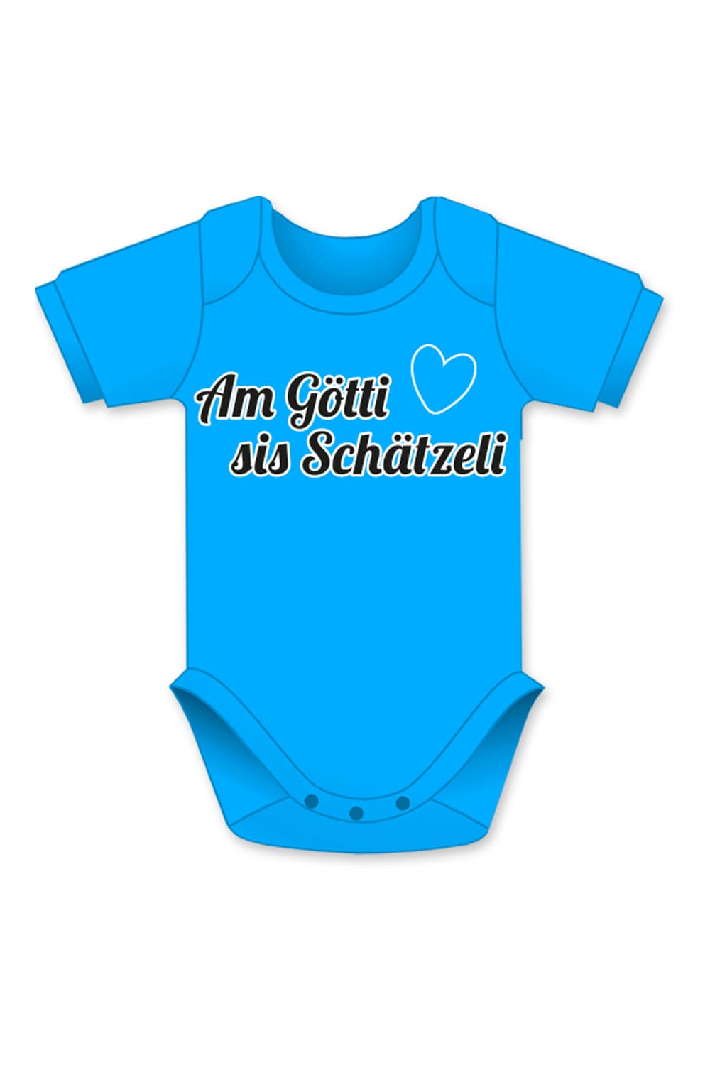 Der Baby Body ist ein suesses Geschenk. Der Baby Body mit dem Spruch: Am Goetti sis Schaetzeli. Jetzt bei Geschenk Insel!