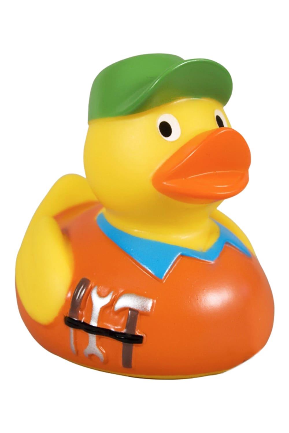 Die Badeente traegt ihr Entenkleid im Handwerker Style. Die witzige Badeente hat eine Standartgroesse von 8 cm. Perfektes Geschenk!