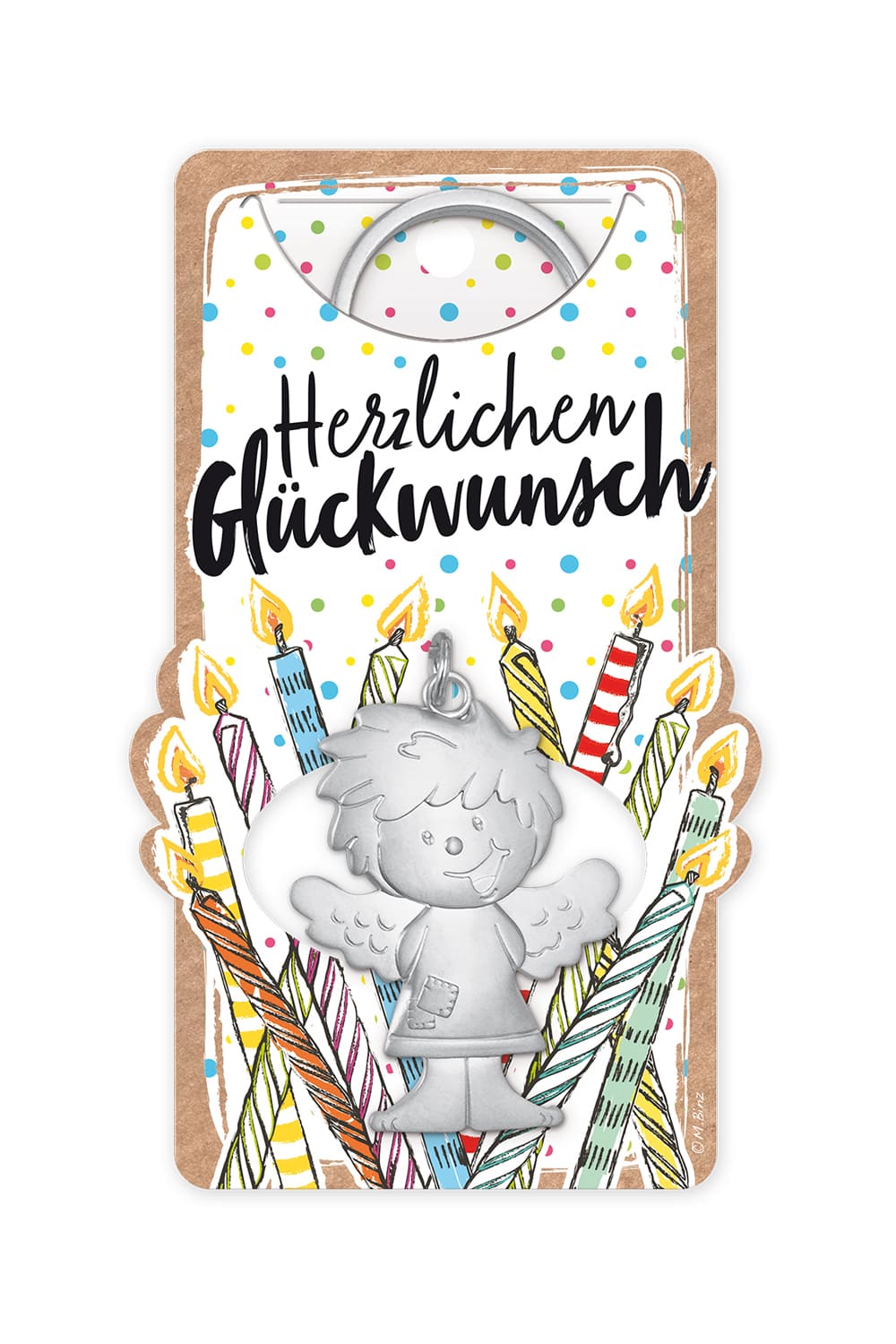 Der Schutzengel Schluesselanhaenger ist ein tolles Geschenk zum Geburtstag. Der Engel Anhaenger mit herziger Spruch Kartonage: Herzlichen Glueckwunsch.
