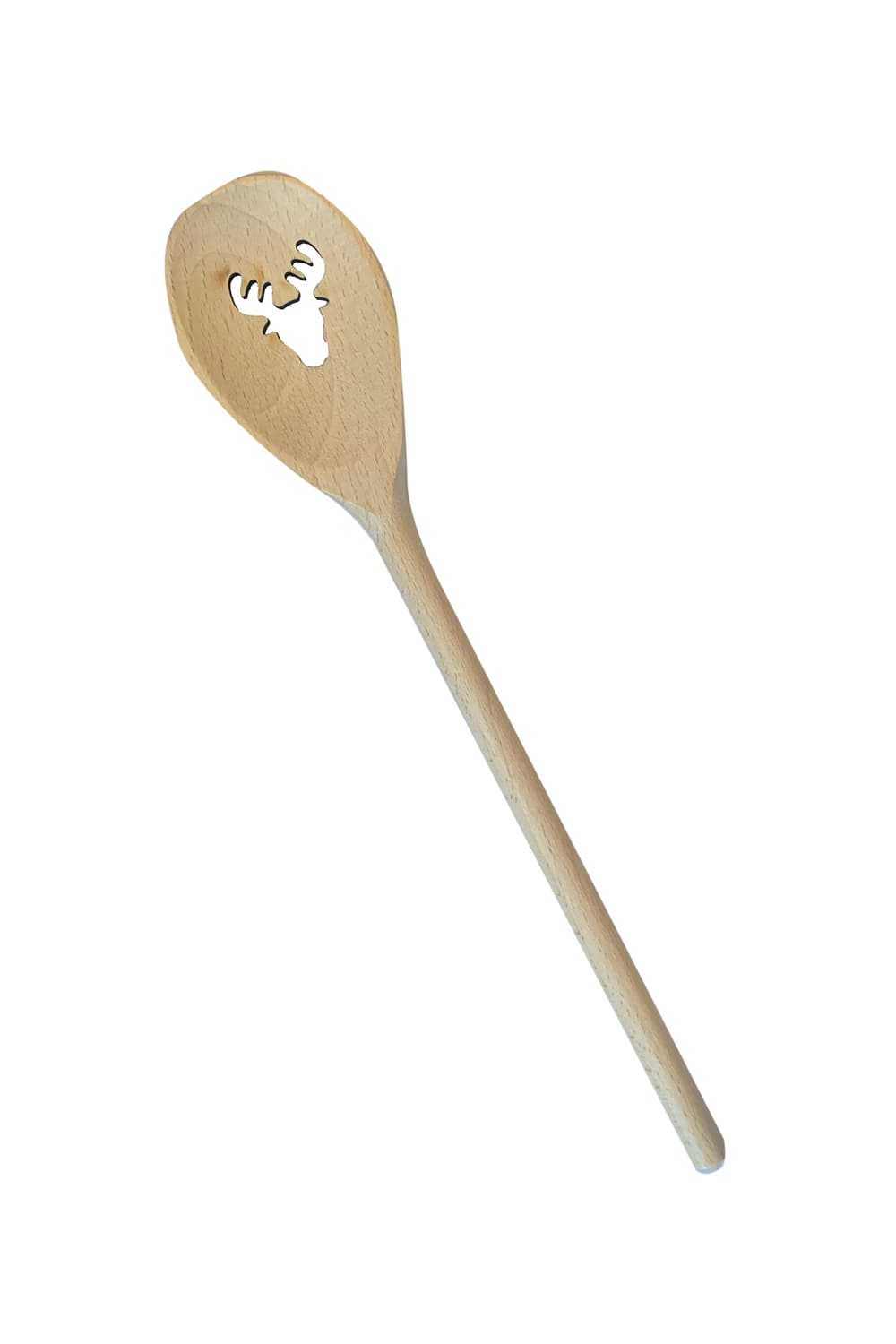 Mit dieser kreativen Holzkelle macht das Kochen doppelt so viel Spass. Der Hirsch ist ausgestanzt. Ein perfektes Mitbringsel fuer diverse Anlsesse. Lassen Sie den Kochloeffel aus Holz schwingen und verzaubern Sie andere mit leckeren Koestlichkeiten.
