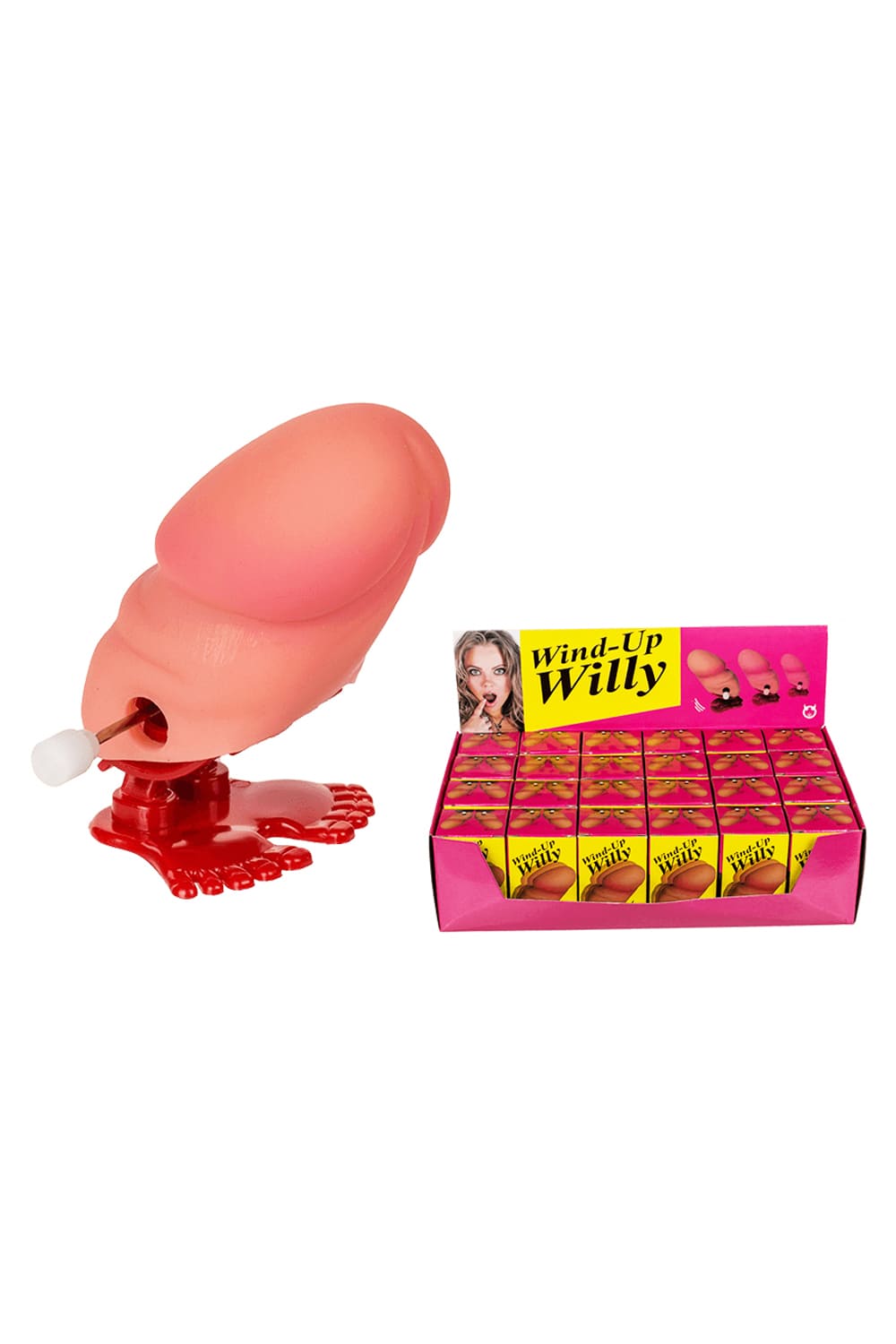 Huepfender und lustiger Willy! Der Penis zum Aufziehen sorgt fuer viel lustige Momente. Witziges Geschenk fuer Erwachsene. Aufziehen, huepfen lassen und loslachen!