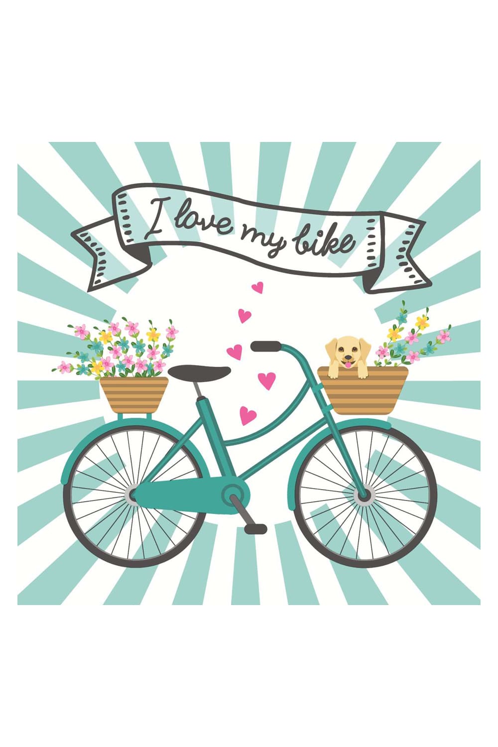 Die Spruchservietten sind ideal fuer jeden Anlass. Mit dem Spruch: I love my bike. Eine Packung beinhaltet 20 Servietten.