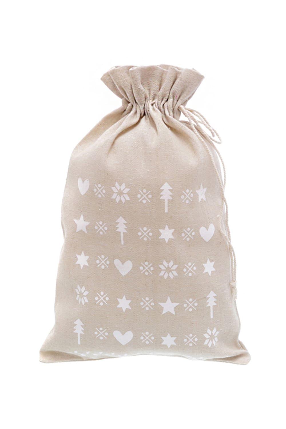 Der Jutebeutel mit Weihnachtsmotiv ist eine beliebte Geschenkverpackung fuer Weihnachten. Der Samichlaus Sack ist aus Jute und ist ca. 20 x 30 cm gross. Der Jutesack ist perfekt fuer den Samichlaus Tag und die Weihnachtszeit. Einfach mit Leckereien und kleinen Geschenke befuellen!