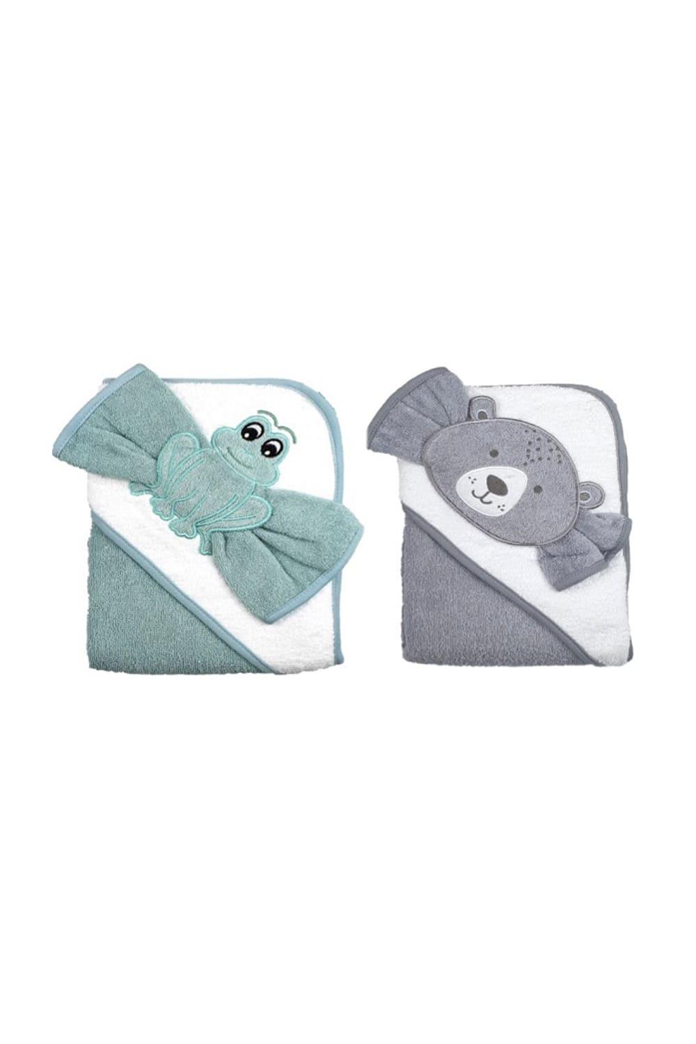 Dieses Kapuzenbadetuch & Waschlappen Baby Set eignet sich hervorragend fuer das Baby Bad. 2 Motive auswaehlbar (Frosch & Baer). Das Set beinhaltet:1 x Kapuzenbadetuch (76 x 91 cm)1 x Waschlappen (25 x 25 cm) Einfach ein tolles und praktisches Geschenk fuer Babys und Neugeborene.