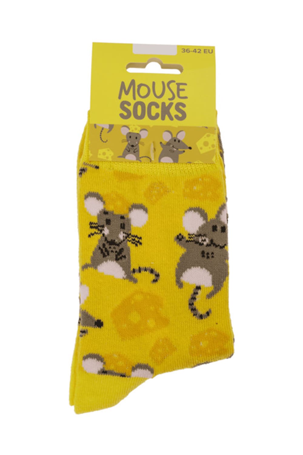 Witzige Spassocken mit Maus Motiv! Diese lustigen Socken sind ein ideales Geschenk! Die Motivsocken sind in der Einheitsgroesse (36/42) erhaeltlich.