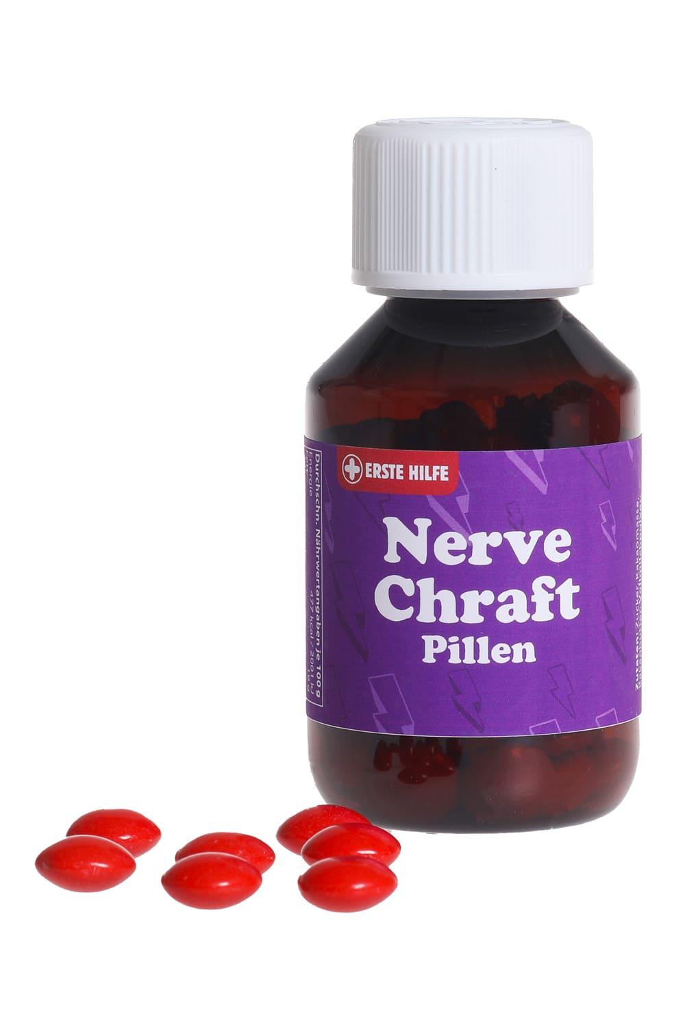 Die Nerve Chraft Schokopillen sind der Renner. Die Erste Hilfe Pillen aus Schokolade sind ein witziges Geschenk. Humor Apotheke (kein Medizinprodukt!