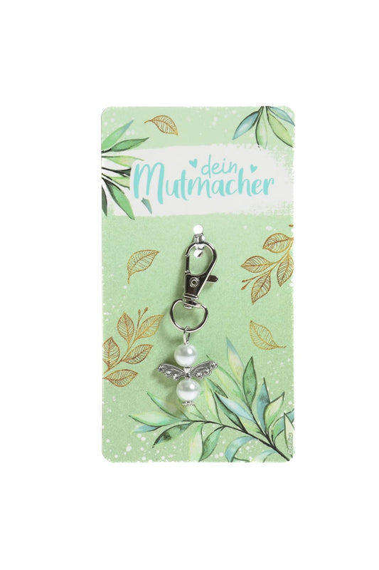 Dieser suesse Perlenengel Schutzengel mit Anhaenger ist ein tolles Geschenk fuer jeden Anlass. Der Engel mit dem Spruch: Dein Mutmacher.
