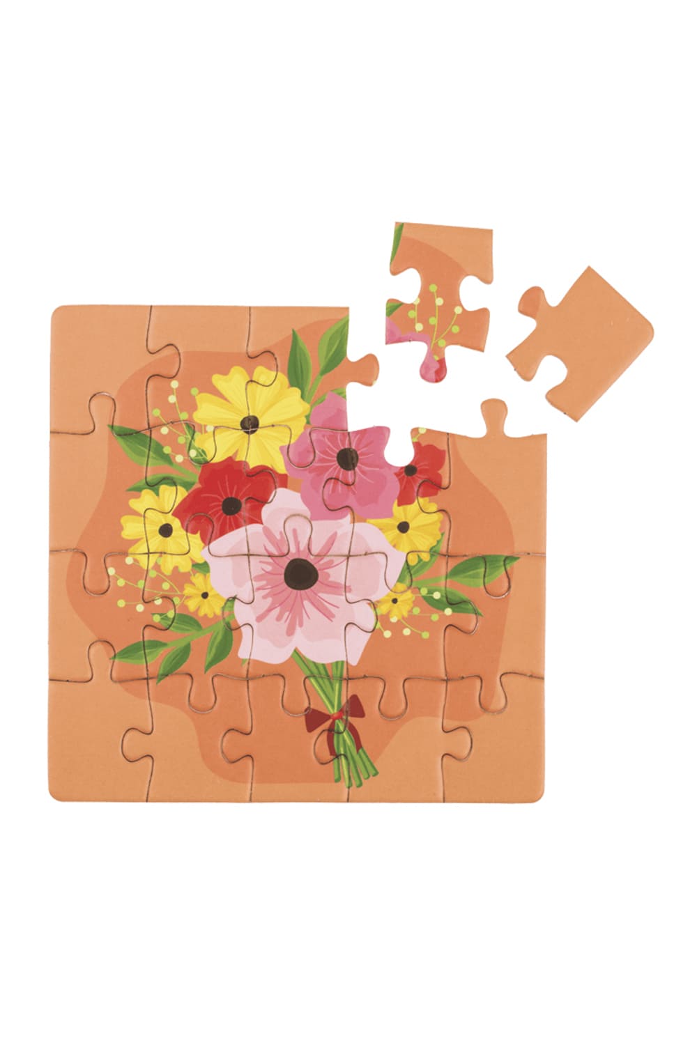 Puzzlekarte mit dem Motiv: Blumen. Geschenkkarte.