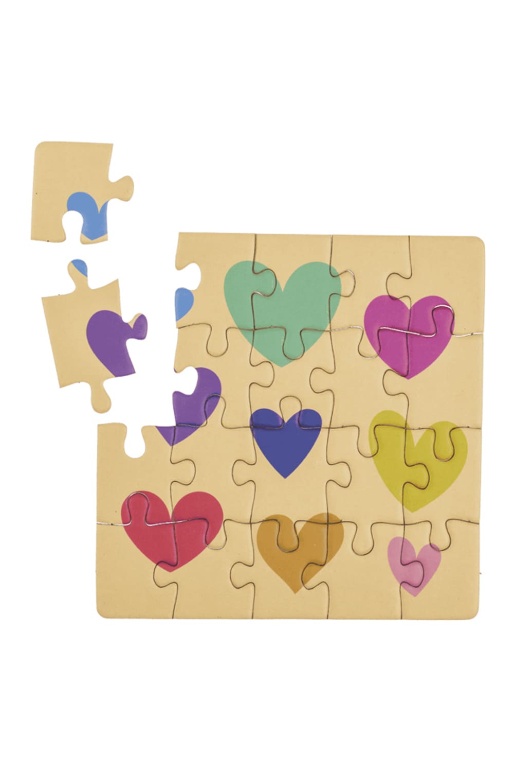 Puzzlekarte mit dem Motiv: Herzchen. Geschenkkarte.