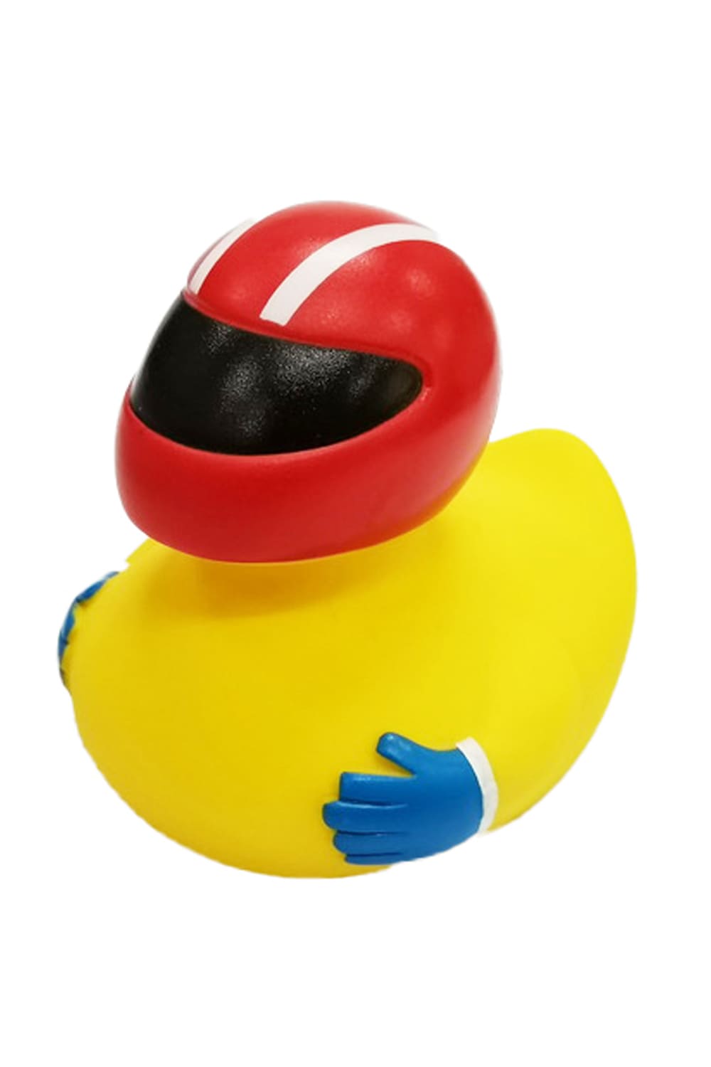 Diese Badeente traegt ihr Entenkleid im Rennfahrer Look. Die suesse Badeente hat eine Standartgroesse von 8 cm. Ein perfektes Geschenk oder Mitbringsel. Badeenten sind sehr beliebt, weil sie witzig, suess, lustig, praktisch und amuesant sind. Die Badeente fuer den Badespass, macht sich richtig gut als Deko im Badezimmer.