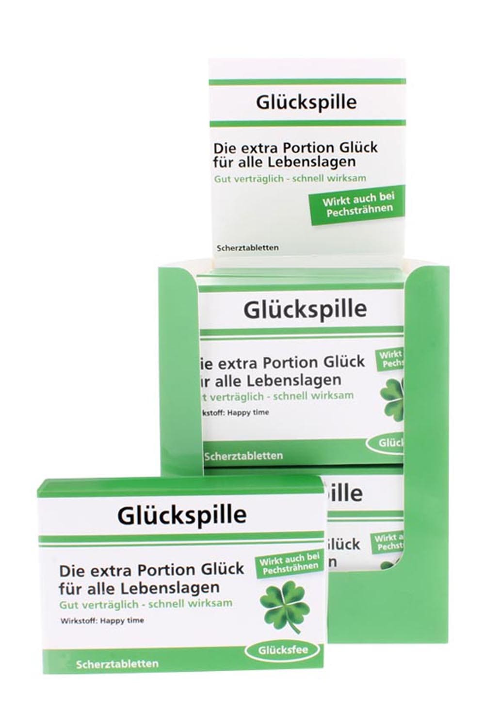 Glueckspille Scherztabletten aus Schokolade: Glueckspille. Die extra Portion Glueck fuer alle Lebenslagen. Guet vertraeglich, schnell wirksam. Humor Apotheke!