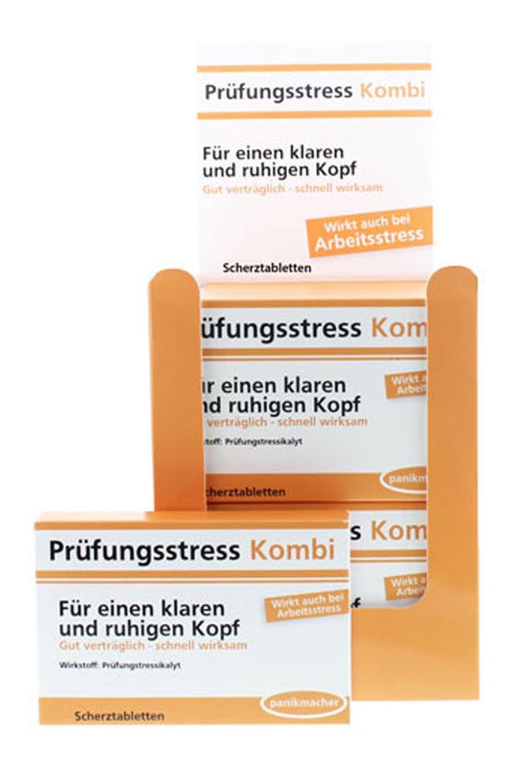 Diese Pruefungsstress Scherztabletten sind ein witziges sowie leckeres Geschenk. Mit folgenden Sprueche: Pruefungsstress Kombi. Fuer einen klaren und ruhigen Kopf. Wirkstoff: Pruefungstressikalyt. Wirkt auch bei Arbeitsstress. Humor Apotheke mit lustigem Beipackzettel! Kein Medizinprodukt!