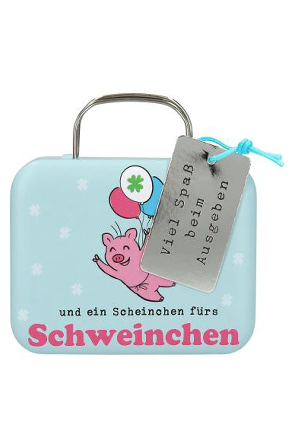 Geldkoffer Geldgeschenk: Viel Glueck und ein Sxheinchen fuers Schweinchen.