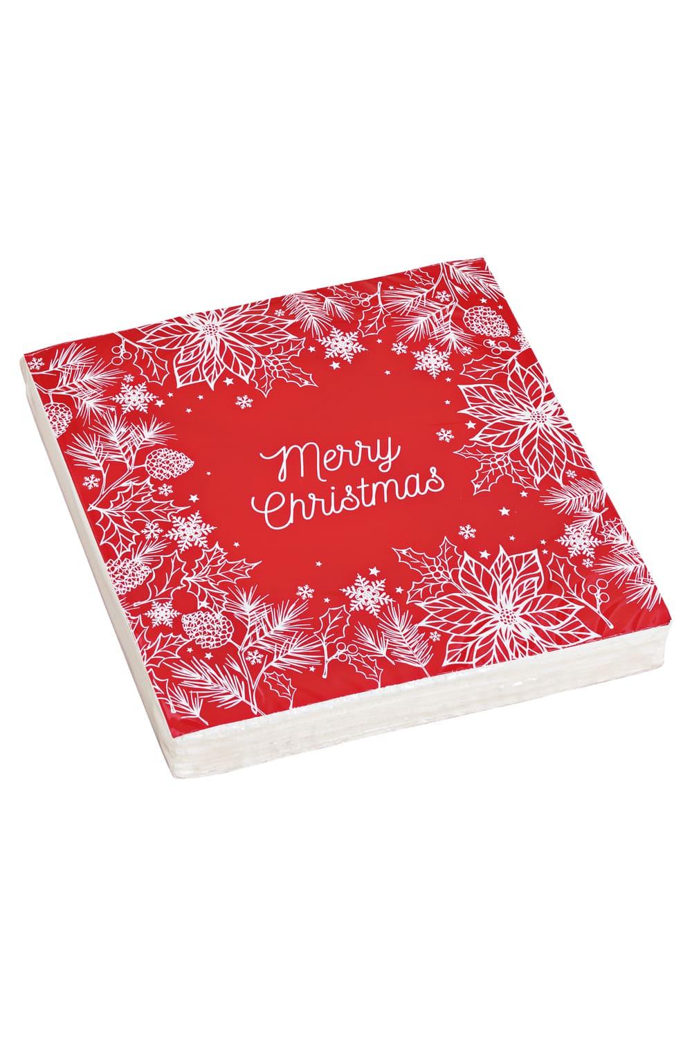 Diese schoenen Merry Christmas Servietten in der Farbe rot, machen das Weihnachtsfest zu einem unvergesslichen Moment. Diese Weihnachtsservietten mit weihnachtlichem Motiv, sind biologisch abbaubar und umweltfreundlich. Auch perfekt fuer eine weihnachtliche Dekoration oder als kleines Mitbringsel.