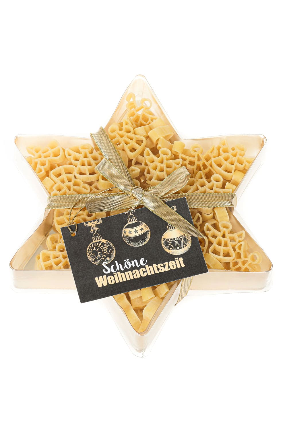 Das perfekte Weihnachtsgeschenk für Ihre Liebsten, Freunde oder Mitarbeiter. Diese Pasta Sternbox ist ein richtiger Hingucker und schmeckt absolut herrlich. Auch eignet sich dieses Geschenkset als Mitbringsel waehrend der Weihnachtszeit.
