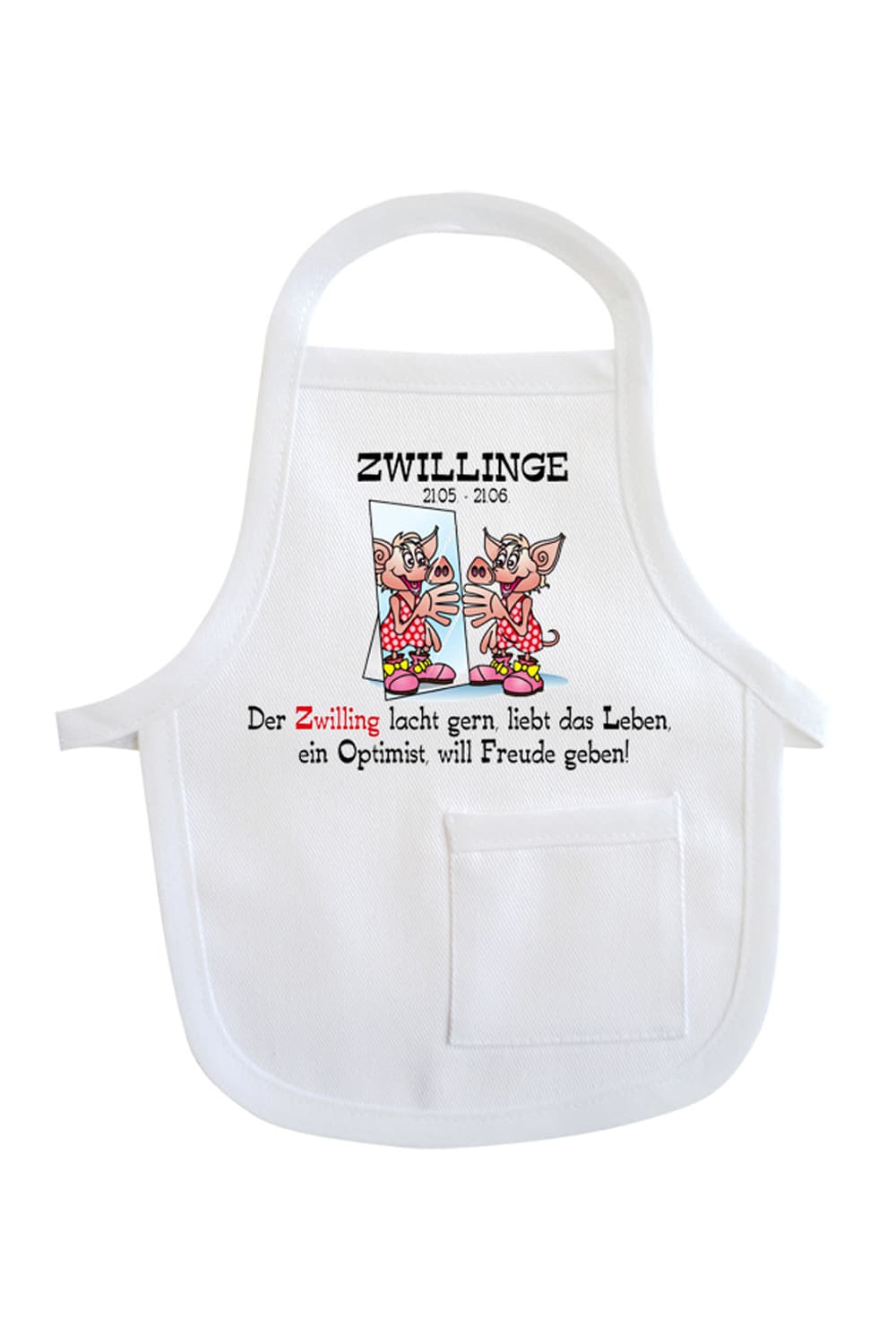 Mini-Schuerze! Die Sternzeichen Flaschenschuerze mit dem Spruch: Zwillinge 21.05-21.06. Lacht gern, liebt das Leben, ein Optimist, will Freude geben!