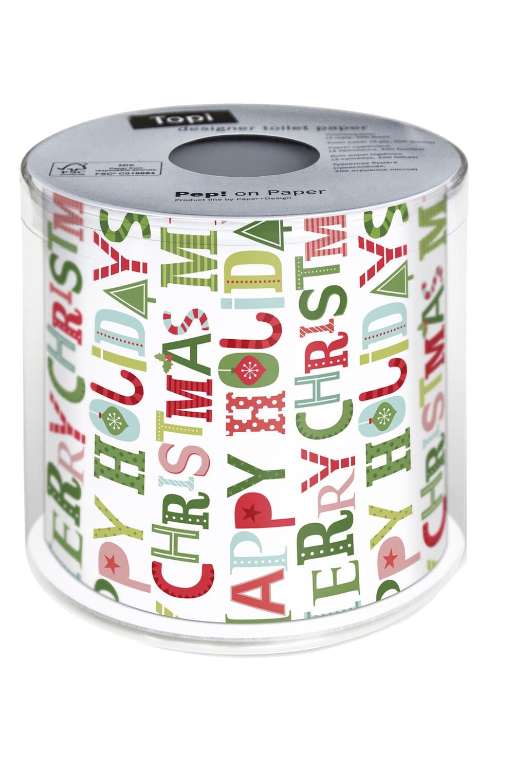 Dieses witzige Klopapier ist ein absoluter Spassfaktor fuer das Bad. Das Christmas Holidays WC-Papier ist ein perfektes Geschenk zu Weihnachten.