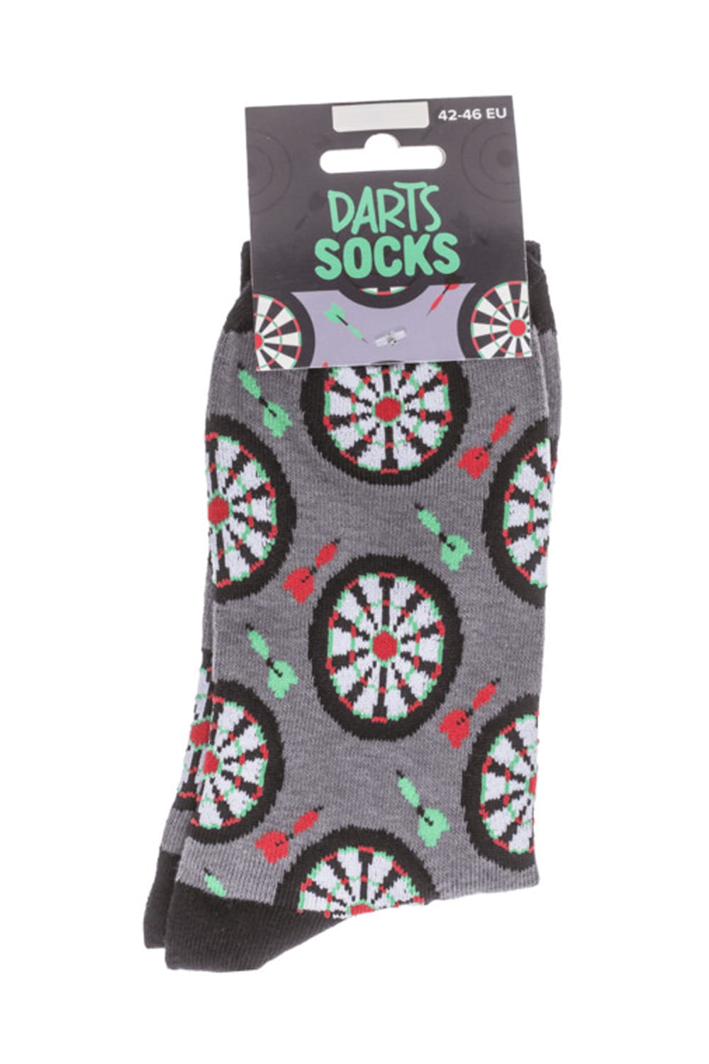 Witzige Spassocken mit Darts Motiv! Diese lustigen Socken sind ein grossartiges Geschenk! Die Motivsocken sind in der Einheitsgroesse (42/46) erhaeltlich.