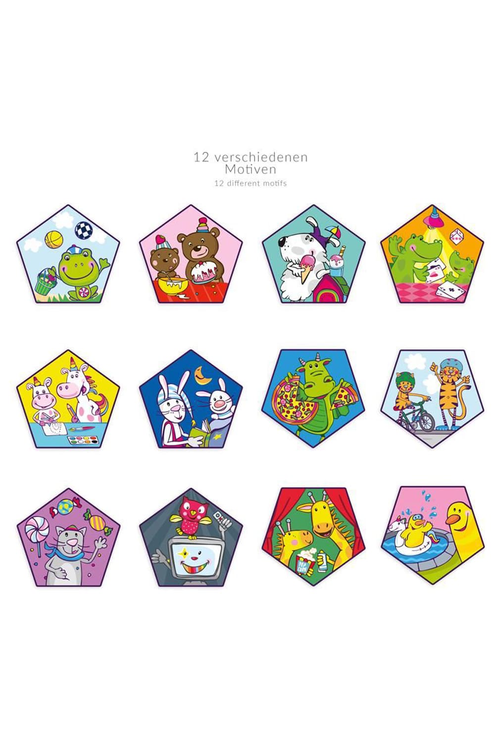 12 Motivationsbilder fuer Kinder. Holz Belohnungswuerfel fuer KInder. Spiel & Spass Kinder