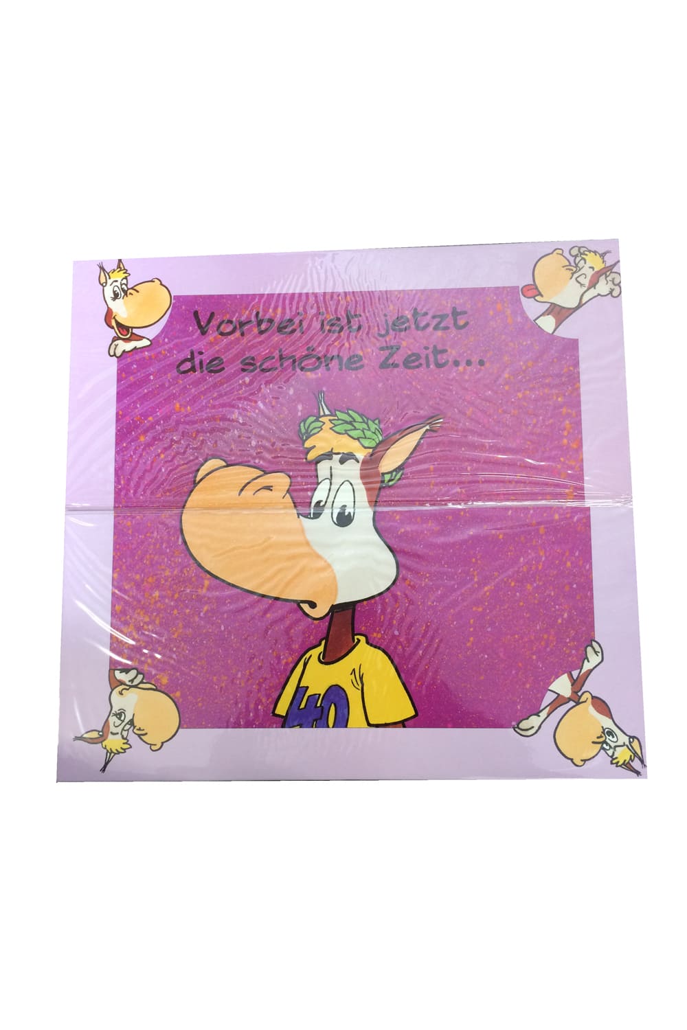 40. Geburtstag Glueckwunschkarte A3 mit Sprüche und einem Esel. Tolle Geburtstagskarte. Vorbei ist jetzt die schoene Zeit.