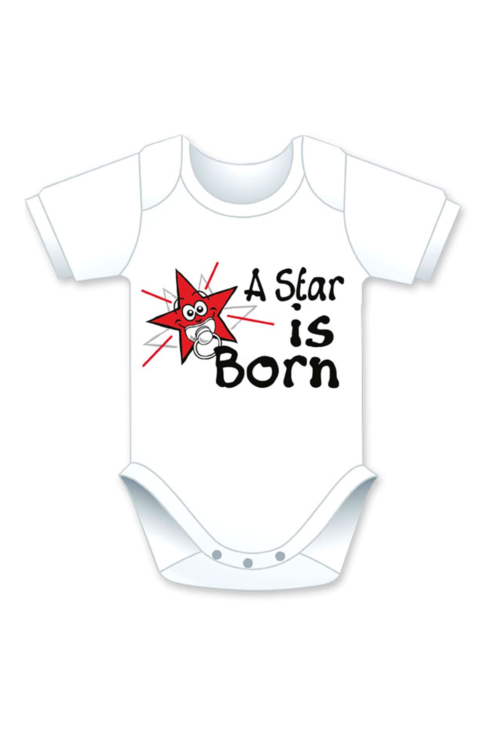 Dieser kurzarm Baby Body ist echt suess! Der Body mit der Aufschrift: A star is Born! Ein perfektes Geschenk zur Geburt! Jetzt bei Geschenk Insel.