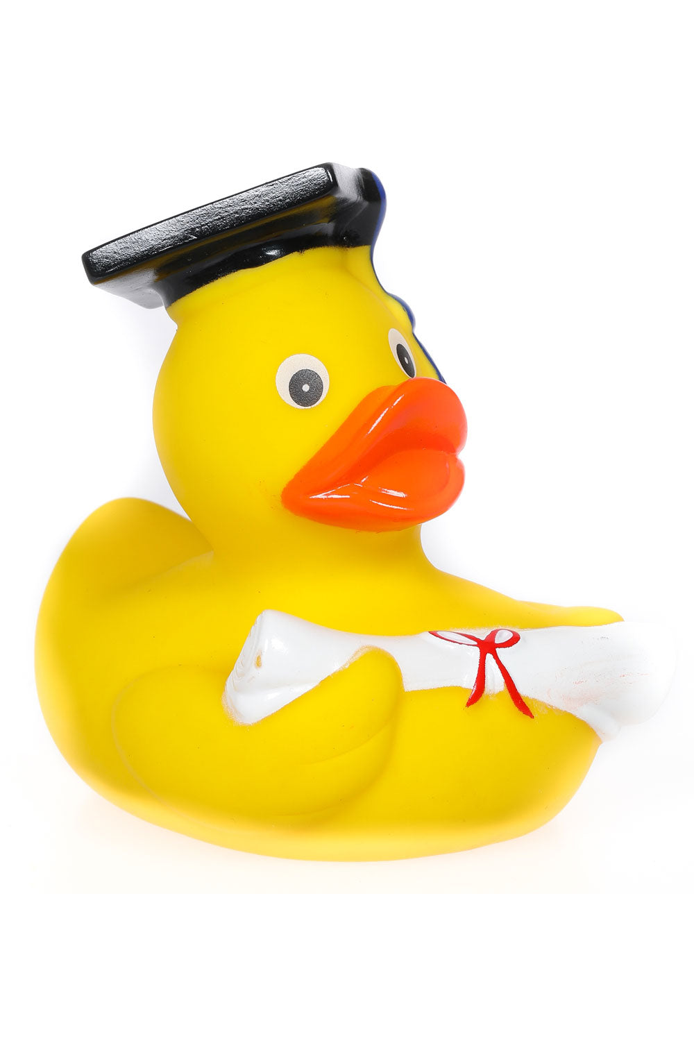 Die suesse Badeente hat eine Standartgroesse von 8 cm. Die Badeente ist ein treuer Begleiter fuer den Badespass und sie macht sich auch richtig gut als Dekoration im Bad. Badeenten machen einfach nur Spass und rocken mit ihrem Erscheinen die Bude. Perfektes Geschenk zur Abschlusspruefung und zur bestandenen Pruefung.