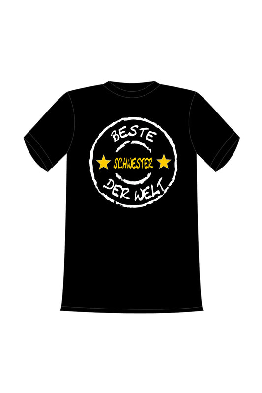 Das bedruckte T-Shirt ist ein perfektes Geschenk für die liebe Schwester. Das Spruch Shirt ist aus 100% Baumwolle und hat folgenden Spruch aufgedruckt: Beste Schwester der Welt. Ein kreatives und trendiges Spruchgeschenk.