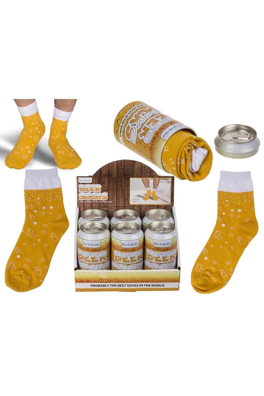 Ultimative Socken mit entsprechendem Bier Design, verpackt in einer Metall Bierdose. Diese witzigen Biersocken sind einfach ein grossartiges Geschenk für alle, die Spass lieben und verstehen. Die Socken in der Bierdose sind ein perfektes Geschenk für alle Bierliebhaber.