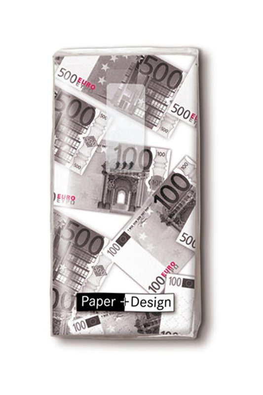 Diese lustigen Euro Geld Taschentücher sorgen bestimmt für viel Freude. Die beste Begleitung für Unterwegs, vorallem bei laufender Nase. Die Motivtaschentücher eignen sich auch als lustige Dekoration für das Bad oder für die Wohnung. Ein witziges Geschenk oder Mitbringsel für jeden Anlass.