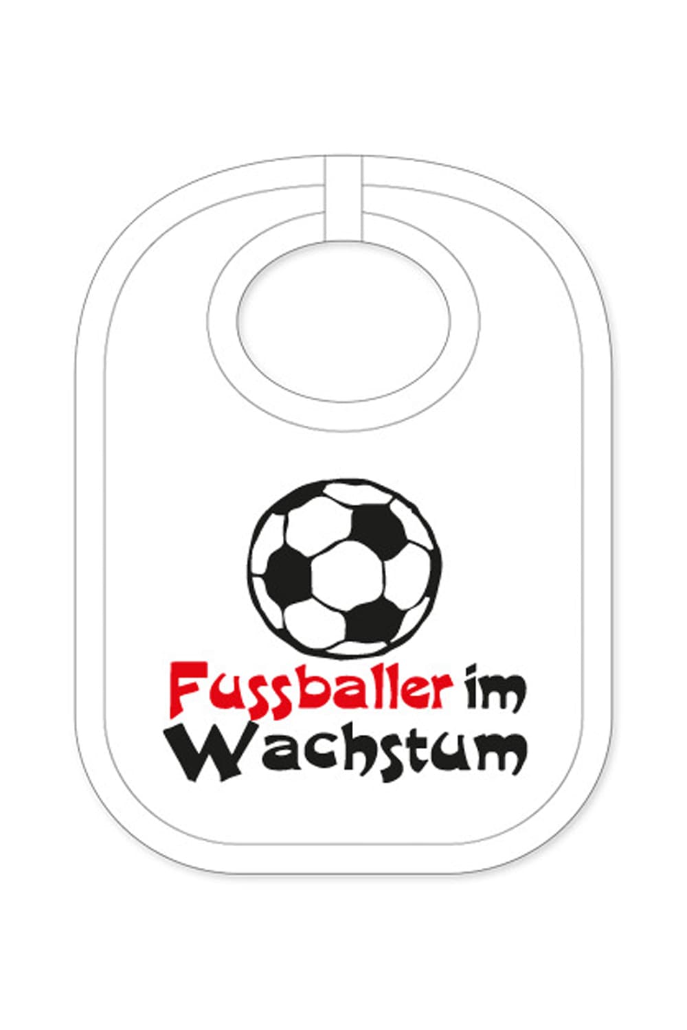 Der Babylatz mit dem Spruch: Fussballer im Wachstum ist ein witziges Geschenk für ein Baby, für Neugeborene und für Kleinkinder. Ein ideales Geschenk oder Mitbringsel zur Geburt