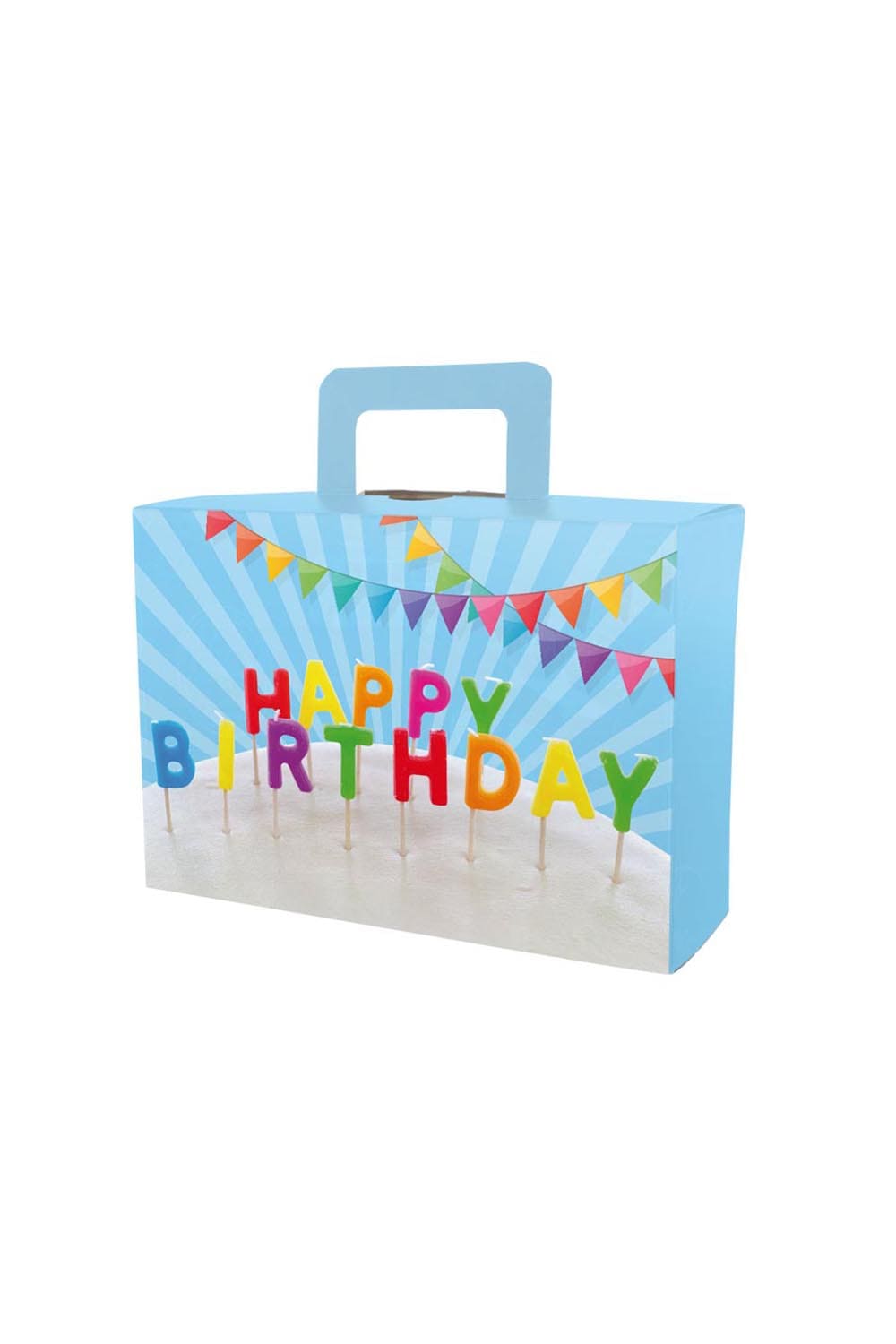 Der kleine Happy Birthday Koffer ist aus feiner Pappe. Der Geschenk Koffer ist mit der Aufschrift: Happy Birthday und einem passenden Bild, bedruckt. Eine originelle, witzige und edle Geschenkverpackung. Perfekt zum Geburtstag fuer Erwachsene und Kinder.